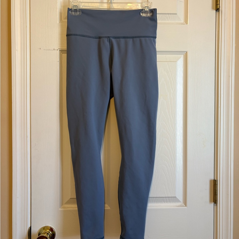 Fabletics Gray Leggings with Wide Waistband and Full-Length Design